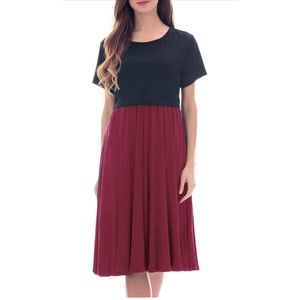 Women's Short Sleeve Nursing Dresses for Breastfeeding